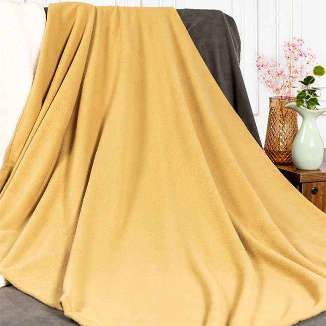 yellow polar fleece blanket