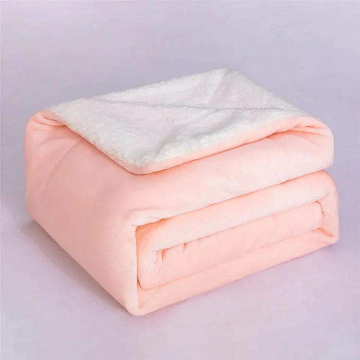 pink sherpa blanket in stock