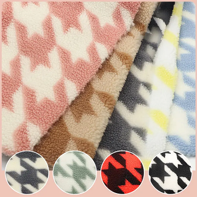 Шерстяная ткань с принтом "гусиные лапки"